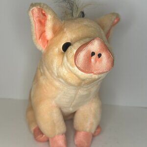 Vintage PLAYSKOOL Babe the Gallant Pig 1995 Pink 10" Plush Hasbro Stuffed animal